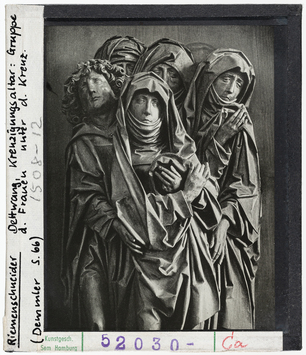 Vorschaubild Riemenschneider: Detwang bei Rothenburg o.T, Kreuzigungsaltar, Maria, Johannes und Frauen unter dem Kreuz 